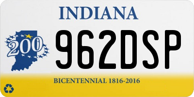 IN license plate 962DSP