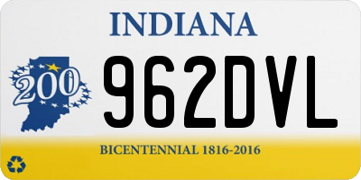 IN license plate 962DVL