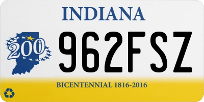 IN license plate 962FSZ