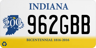 IN license plate 962GBB