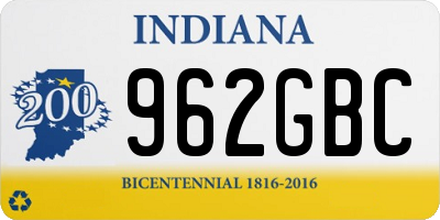 IN license plate 962GBC
