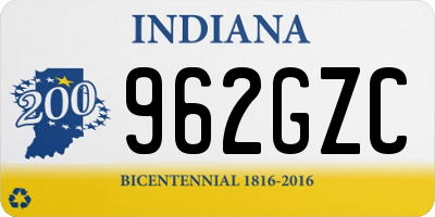 IN license plate 962GZC