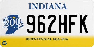 IN license plate 962HFK