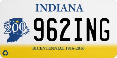 IN license plate 962ING