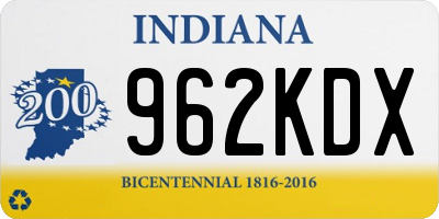 IN license plate 962KDX