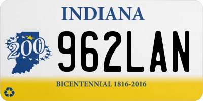 IN license plate 962LAN