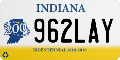 IN license plate 962LAY