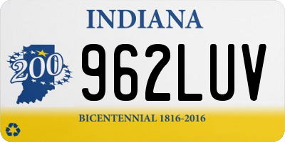 IN license plate 962LUV