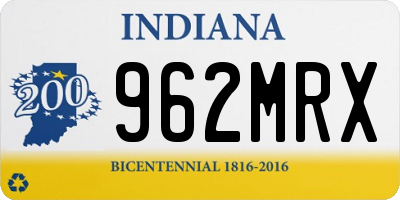 IN license plate 962MRX