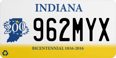 IN license plate 962MYX