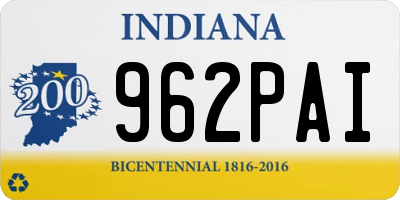 IN license plate 962PAI