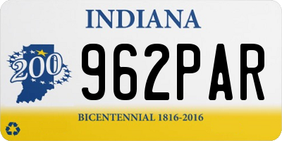 IN license plate 962PAR