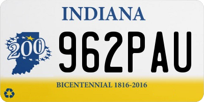 IN license plate 962PAU