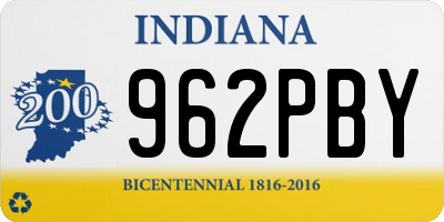 IN license plate 962PBY