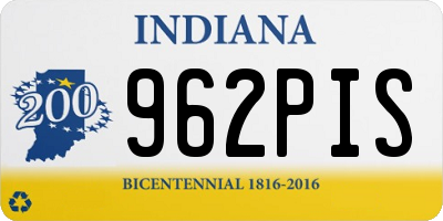 IN license plate 962PIS
