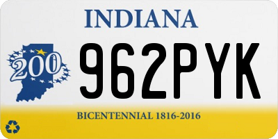 IN license plate 962PYK