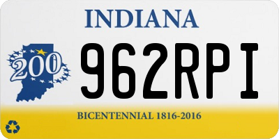 IN license plate 962RPI