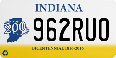 IN license plate 962RUO