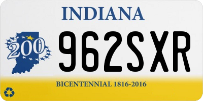 IN license plate 962SXR
