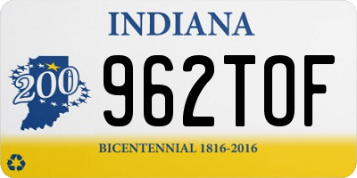 IN license plate 962TOF