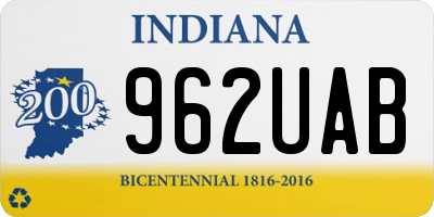IN license plate 962UAB