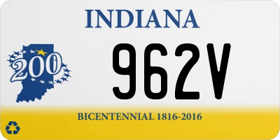 IN license plate 962V