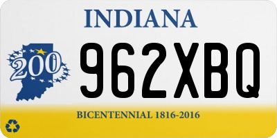 IN license plate 962XBQ