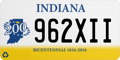 IN license plate 962XII