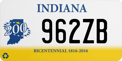 IN license plate 962ZB