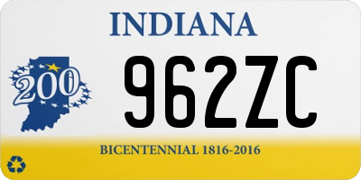 IN license plate 962ZC