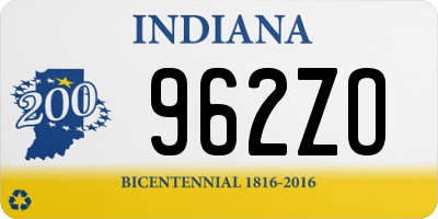 IN license plate 962ZO
