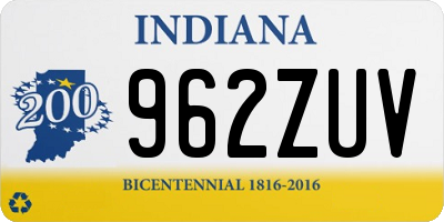 IN license plate 962ZUV