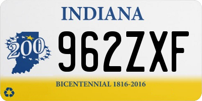 IN license plate 962ZXF