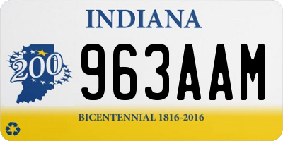 IN license plate 963AAM