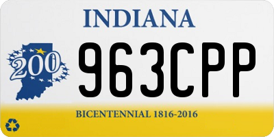 IN license plate 963CPP
