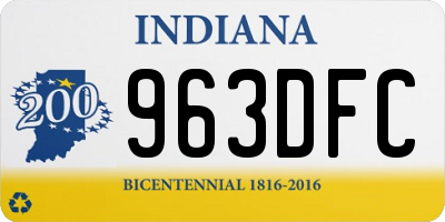 IN license plate 963DFC