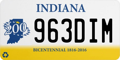 IN license plate 963DIM