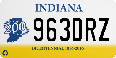 IN license plate 963DRZ