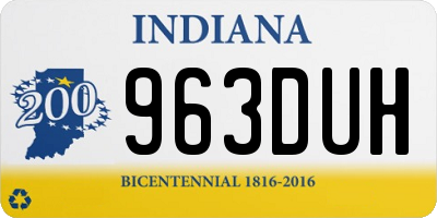 IN license plate 963DUH