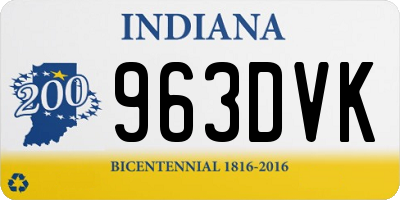 IN license plate 963DVK