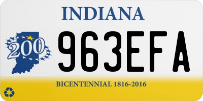 IN license plate 963EFA