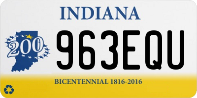 IN license plate 963EQU