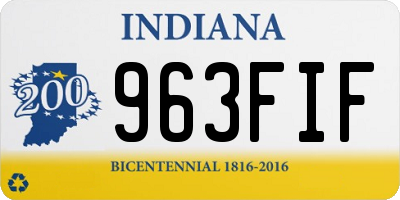 IN license plate 963FIF