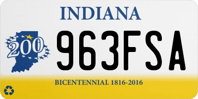 IN license plate 963FSA