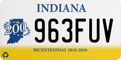 IN license plate 963FUV