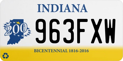 IN license plate 963FXW