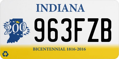 IN license plate 963FZB