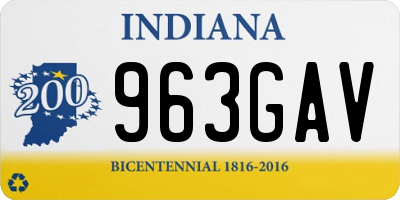 IN license plate 963GAV