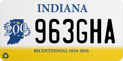 IN license plate 963GHA