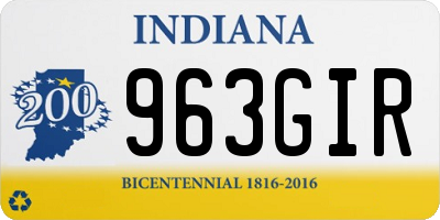 IN license plate 963GIR